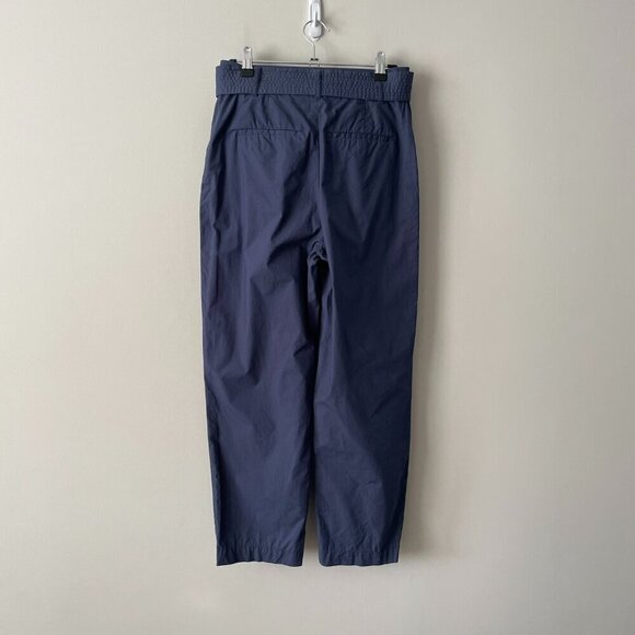 Aritzia Wilfred Tie-Front Straight Leg High Rise Pants Classic Navy Blue 4 - Picture 3 of 9